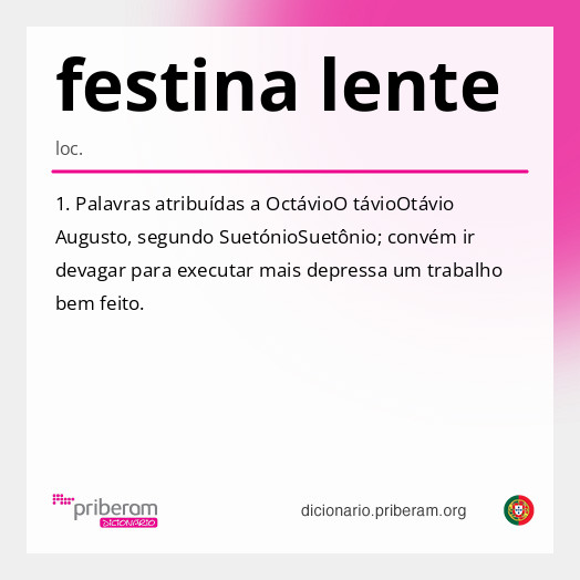 Significado de festina lente